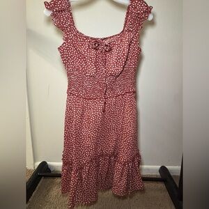 Amazon Red Polka Dot Midi Dress